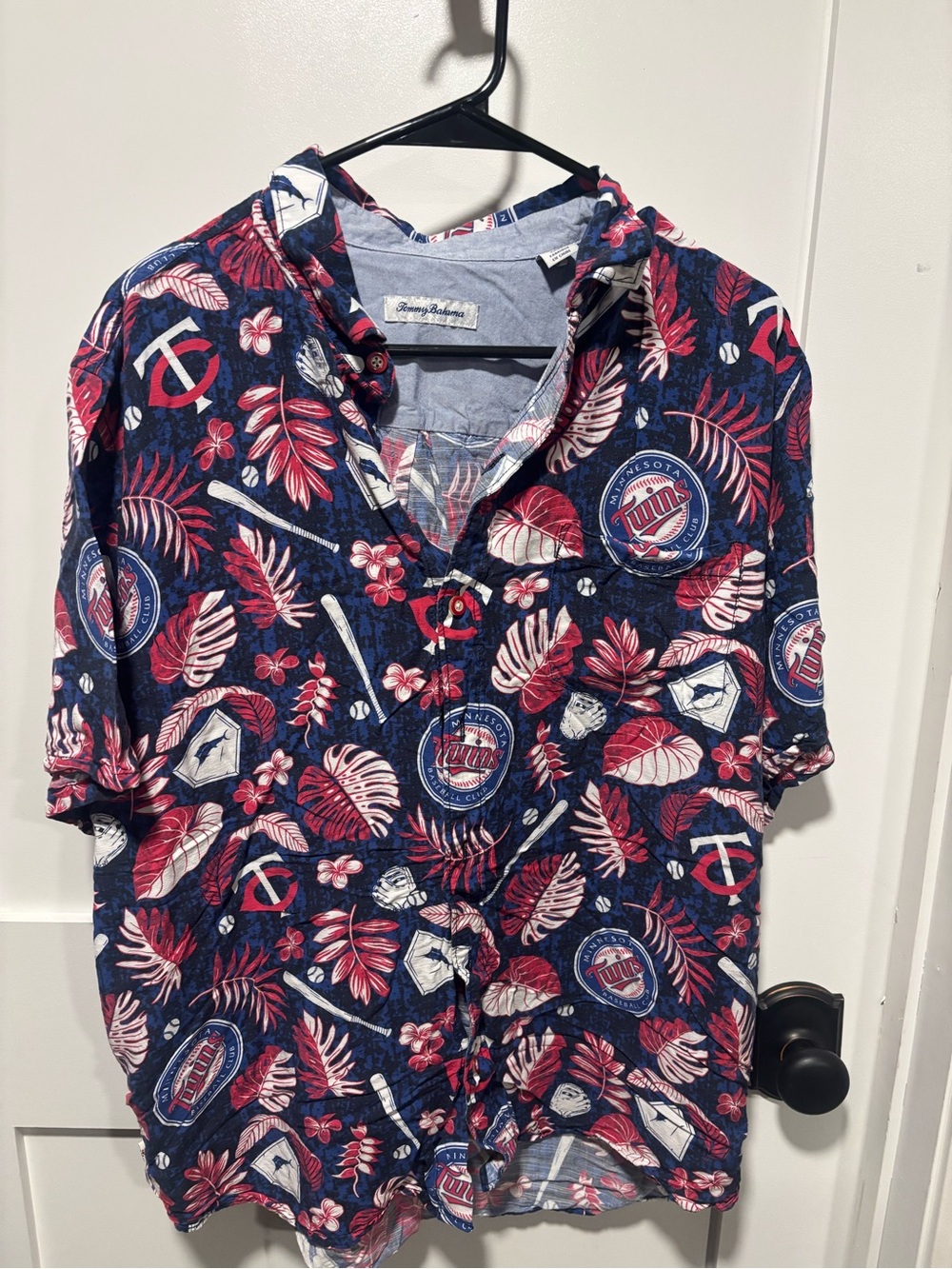 Tommy Bahama Navy, Red & White Tropical Button-Down Shirt